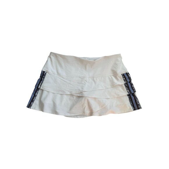 LUCKY IN LOVE Women's White Tiered Tennis Pickleball Skort Size Large / US 12 - Picture 5 of 6